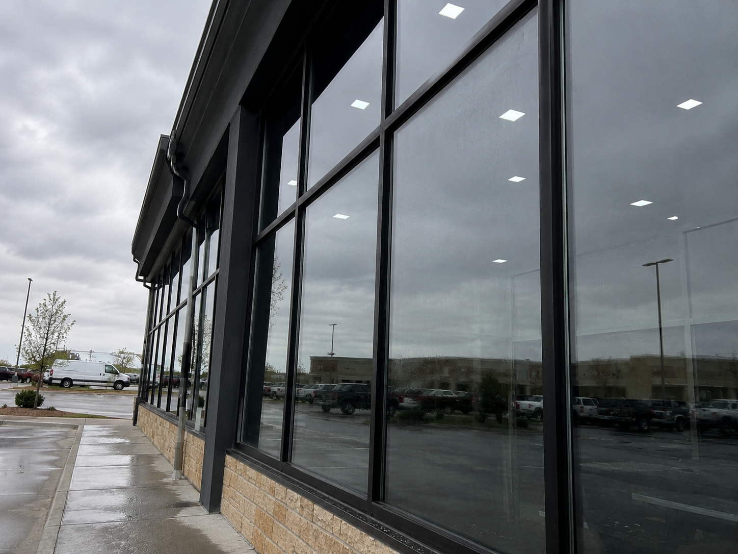Clean commercial storefront glass